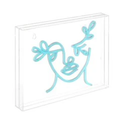 Teary Face 13.7" X 10.9" Contemporary Glam Acrylic Box USB Operated LED Neon Light, Blue By JONATHAN Y - 13.7" X 10.9" -Safavieh Winkel Teary Face 13.722 X 10.922 Contemporary Glam Acrylic Box USB Operated LED Neon Light2C Blue by JONATHAN Y 4