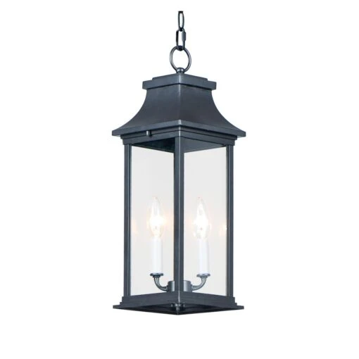 Vicksburg 2-Light 6.75" Wide Black Outdoor Pendant -Safavieh Winkel Vicksburg 2 Light 6.7522 Wide Black Outdoor Pendant 1