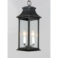 Vicksburg 2-Light 6.75" Wide Black Outdoor Pendant -Safavieh Winkel Vicksburg 2 Light 6.7522 Wide Black Outdoor Pendant 2