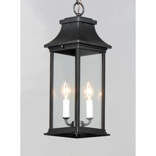 Vicksburg 2-Light 6.75" Wide Black Outdoor Pendant -Safavieh Winkel Vicksburg 2 Light 6.7522 Wide Black Outdoor Pendant 2 scaled