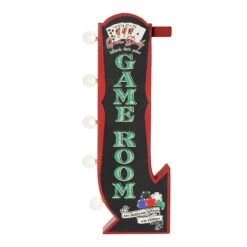 Vintage Game Room Off The Wall LED Marquee Sign - 25" H X 8.25" L - Black, Green, Red - 25" H X 8.25" L X 3" D -Safavieh Winkel Vintage Game Room Off the Wall LED Marquee Sign 2522 H x 8.2522 L 5