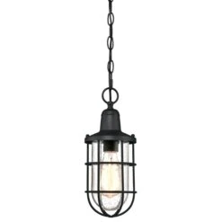 Westinghouse Crestview One-Light Outdoor Pendant, Textured Black Finish With Clear Seeded Glass - 1-Light -Safavieh Winkel Westinghouse Crestview One Light Outdoor Pendant2C Textured Black Finish with Clear Seeded Glass 2