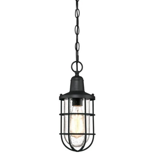 Westinghouse Crestview One-Light Outdoor Pendant, Textured Black Finish With Clear Seeded Glass - 1-Light -Safavieh Winkel Westinghouse Crestview One Light Outdoor Pendant2C Textured Black Finish with Clear Seeded Glass 2 scaled