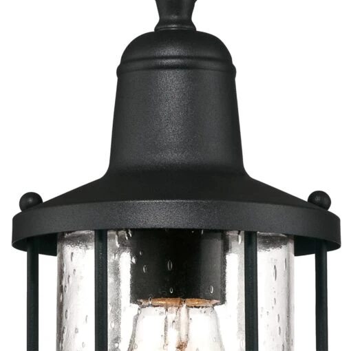 Westinghouse Crestview One-Light Outdoor Pendant, Textured Black Finish With Clear Seeded Glass - 1-Light -Safavieh Winkel Westinghouse Crestview One Light Outdoor Pendant2C Textured Black Finish with Clear Seeded Glass 3 scaled