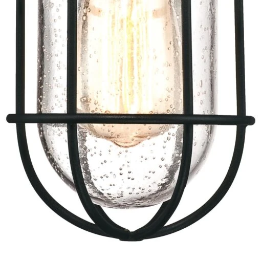 Westinghouse Crestview One-Light Outdoor Pendant, Textured Black Finish With Clear Seeded Glass - 1-Light -Safavieh Winkel Westinghouse Crestview One Light Outdoor Pendant2C Textured Black Finish with Clear Seeded Glass scaled